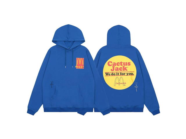 Travis Scott Travis Scott Cactus Jack x McDonald's "We Do It For You" Hoodie Blue - view 3