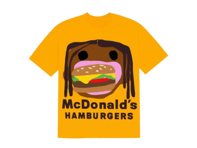 Travis Scott Travis Scott x CPFM 4 CJ Burger Mouth T-Shirt Gold - view 1