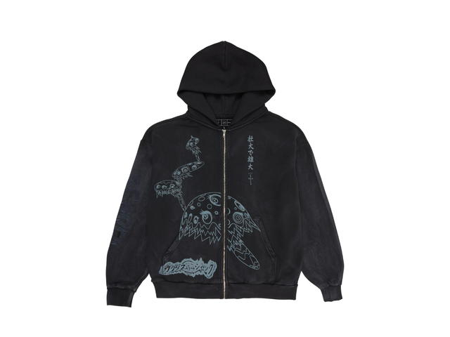 Travis Scott Travis Scott CJ X Fragment X Takashi Murakami Reborn Zip Hoodie Black Wash - view 1