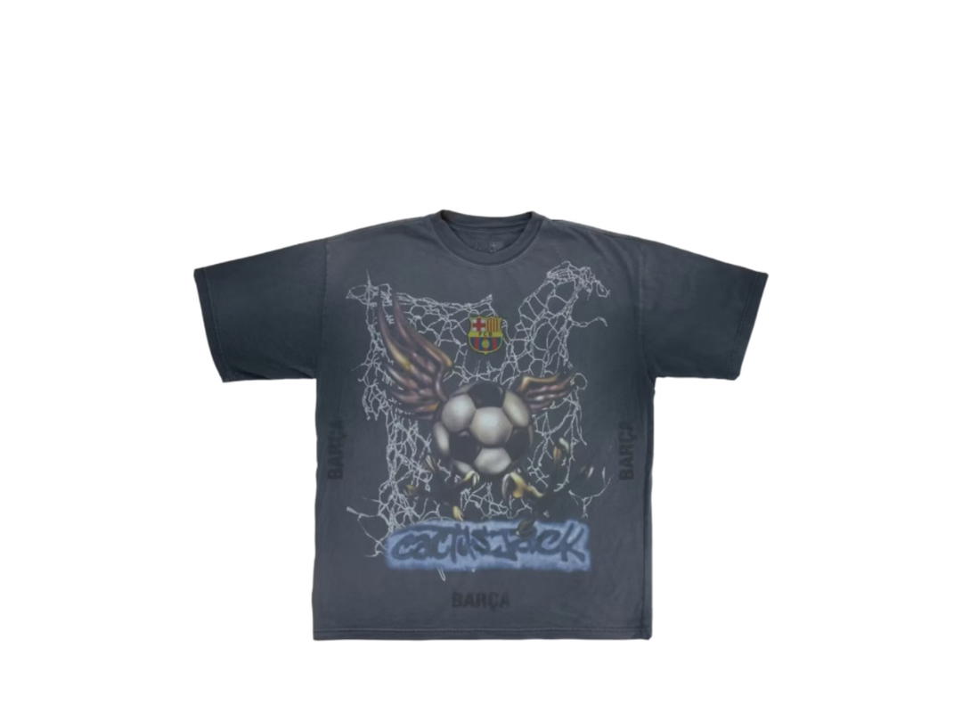 Travis Scott Travis Scott x FC Barcelona Washed Spray Logo Tee Black