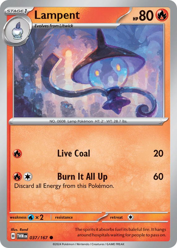 Pokemon Pokemon Lampent C [TWM 037/167] Scarlet & Violet "Twilight Masquerade" (EN)
