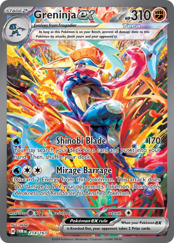 Pokemon Pokemon Greninja ex SIR [TWM 214/167] Scarlet & Violet "Twilight Masquerade" (EN)