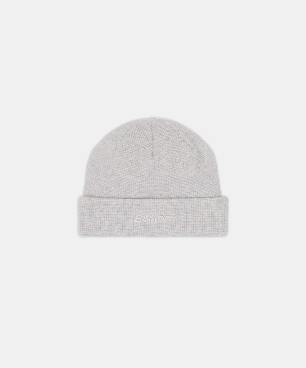 Bandit Running Bandit Running Embroidered Waffle Logo Beanie Heather Grey