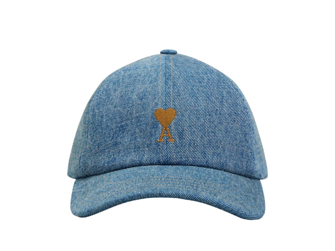 Ami Paris Ami Paris Blue Cotton Ami De Coeur Embroidery Cap Used Blue