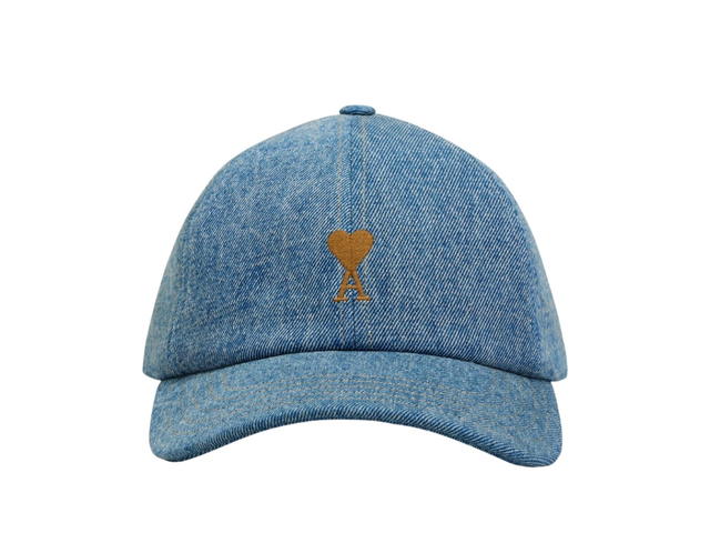 Ami Paris Ami Paris Blue Cotton Ami De Coeur Embroidery Cap Used Blue - view 1