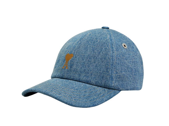 Ami Paris Ami Paris Blue Cotton Ami De Coeur Embroidery Cap Used Blue - view 2