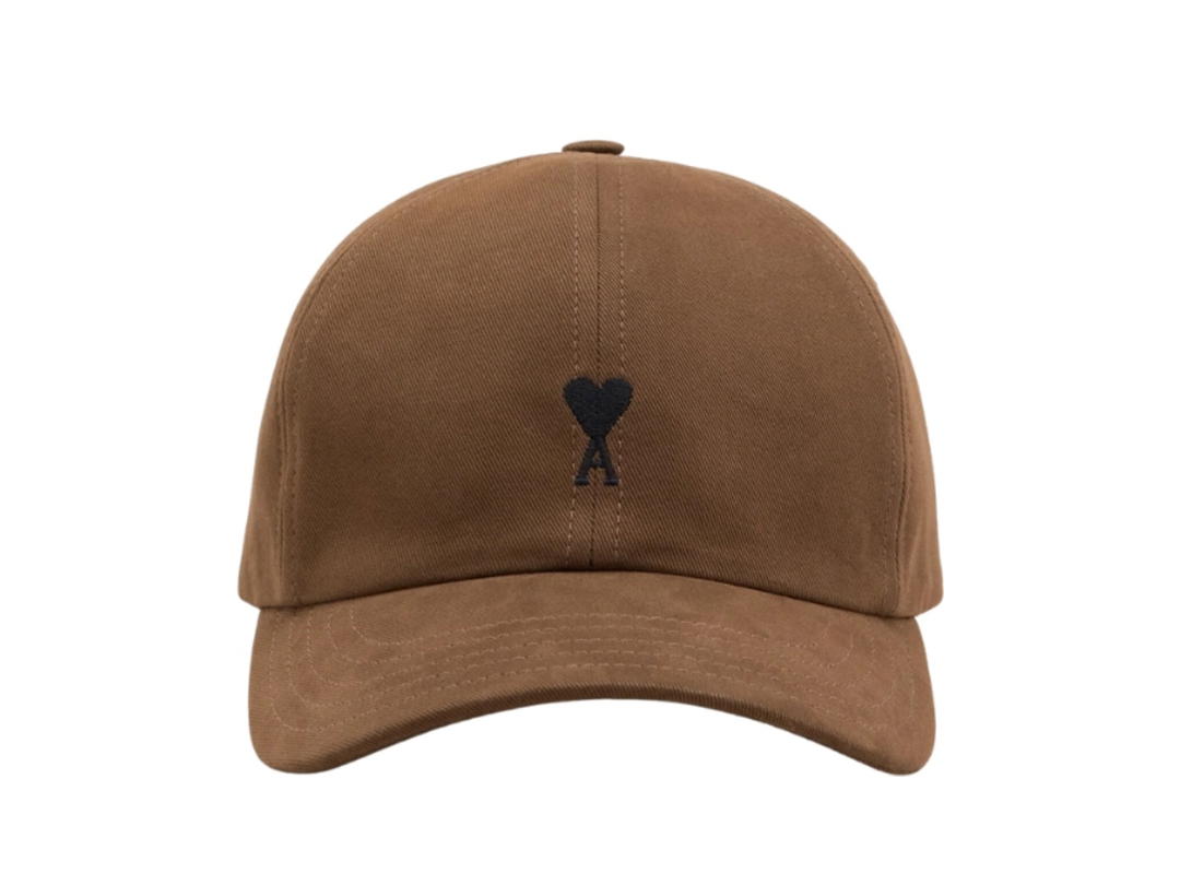 Ami Paris Ami Paris Cap with Ami de Coeur Chocolate Brown