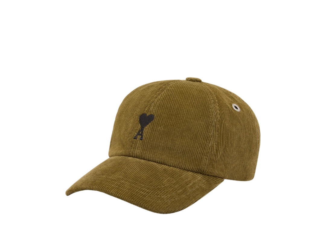 Ami Paris Ami Paris De Coeur Corduroy Cap Green