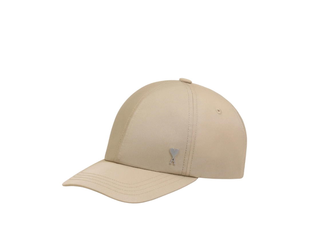 Ami Paris Ami Paris De Coeur Stud Cap Beige Nylon Taupe Beige