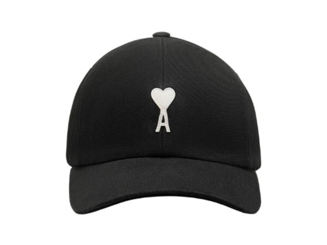 Ami Paris Ami Paris De Coeur Felt Patch Cap Black - view 1