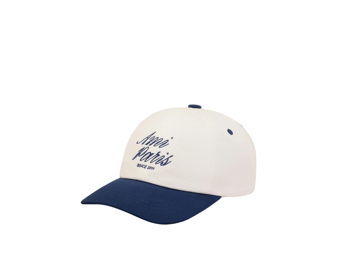 Ami Paris Ami Paris Bicolor Cotton Ami Paris Cap Blue White