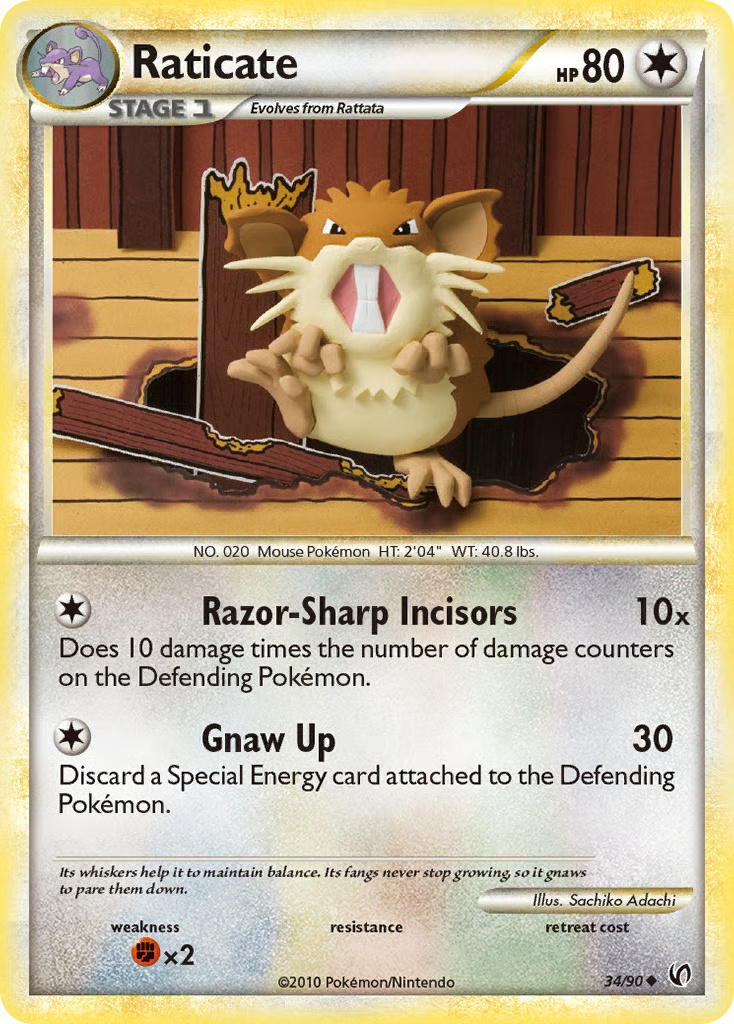 Pokemon Pokemon Raticate U [UD 34/90] HeartGold & SoulSilver "HS—Undaunted" [ReverseHolo] (EN)