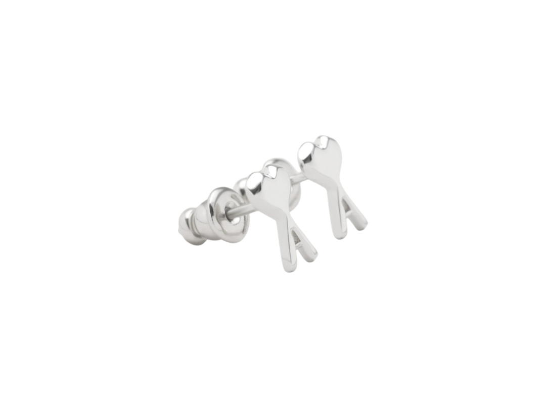 Ami Paris Ami Paris Hammered Earrings Silver Brass