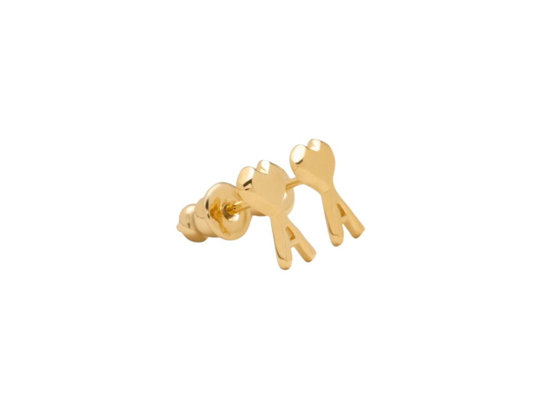 Ami Paris Ami Paris Hammered Earrings Gold Brass