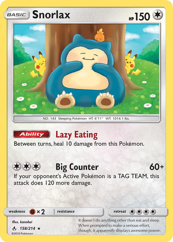 Pokemon Pokemon Snorlax H [UNB 158/214] Sun & Moon "Unbroken Bonds" (EN)