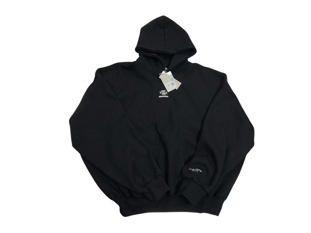 Undermycar Undermycar Mu.12 Anti Fxxking Logo Play Oversized Bonded Hoodie Black