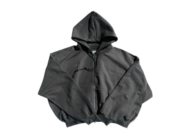 Undermycar Undermycar Mu.18 Anti Fxxking Logo Play Oversized Hood Zip Up Asphalt - view 1