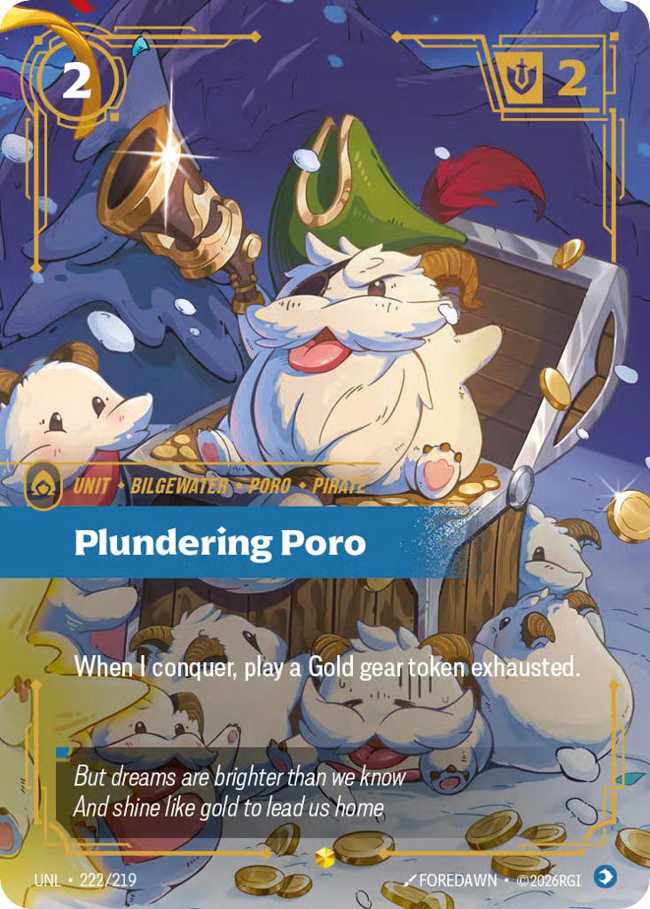 Riftbound Riftbound Plundering Poro [UNL 222/219] Unleashed [Foil] (EN)