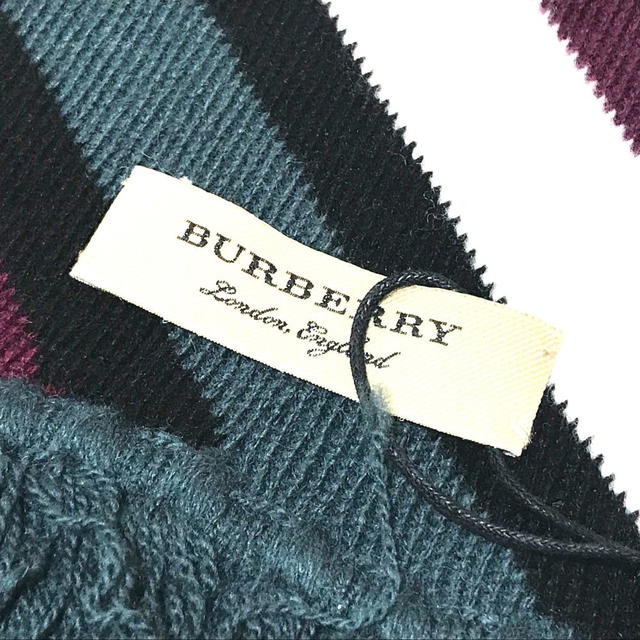 Burberry UNUSED Burberry 4075353 Tri-tone Striped Scarf Green x Multicolore - view 2