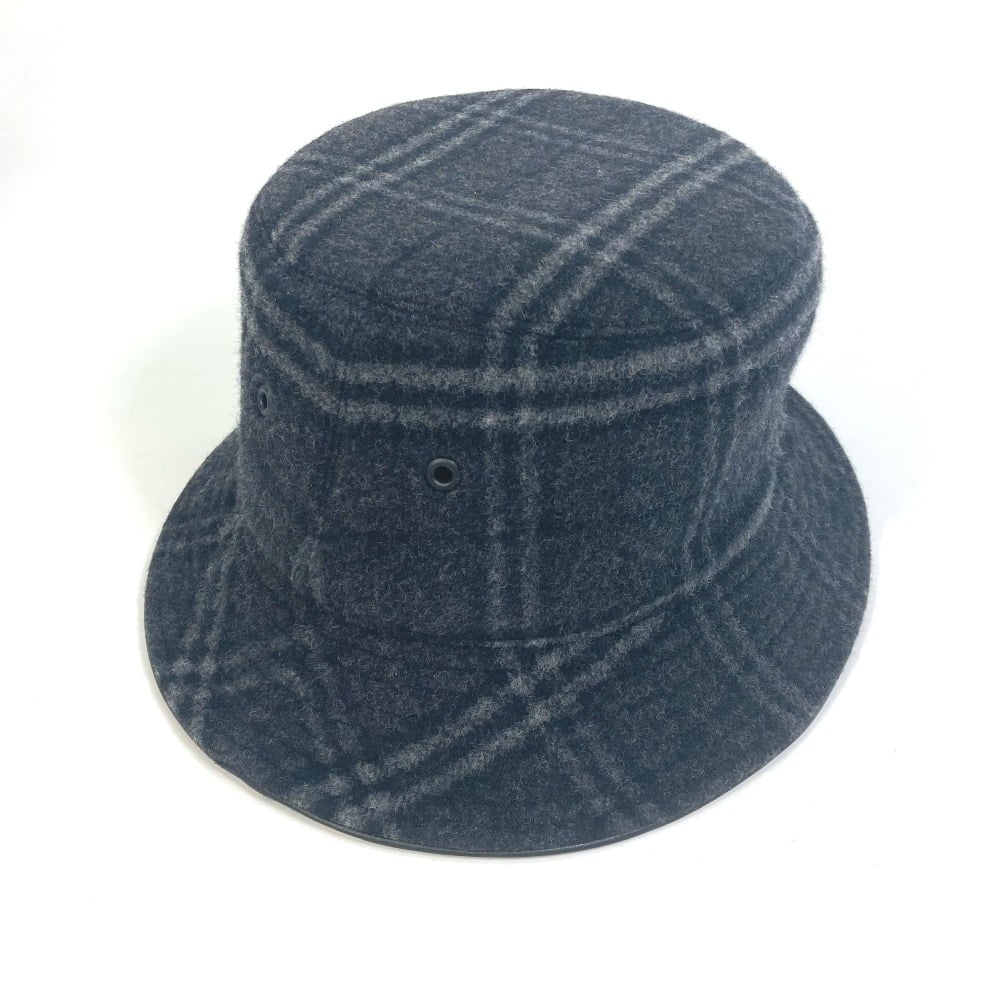 Burberry UNUSED BURBERRY 8044077 hat Check pattern hat wool / Cashmere Black