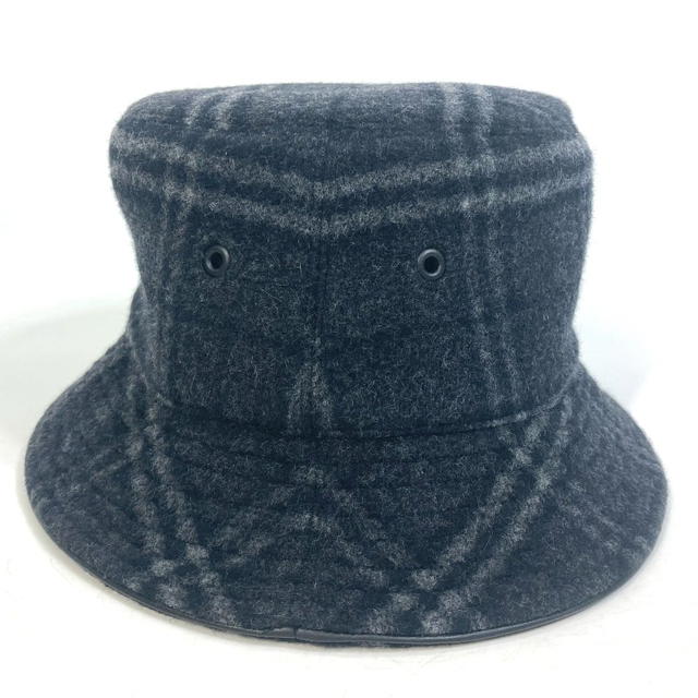 Burberry UNUSED BURBERRY 8044077 hat Check pattern hat wool / Cashmere Black - view 2