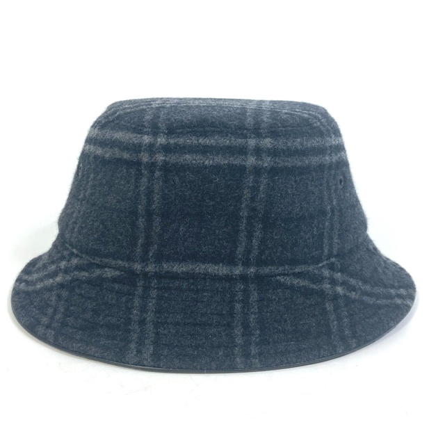 Burberry UNUSED BURBERRY 8044077 hat Check pattern hat wool / Cashmere Black - view 3