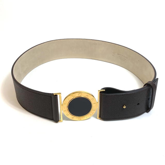 Bvlgari UNUSED Bvlgari Bulgari-Bulgari Belt Dark Brown/GoldHW Leather - view 1