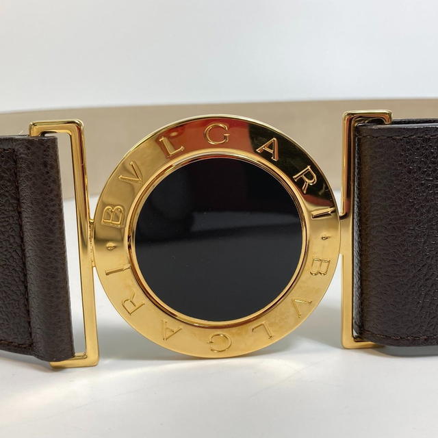 Bvlgari UNUSED Bvlgari Bulgari-Bulgari Belt Dark Brown/GoldHW Leather - view 2