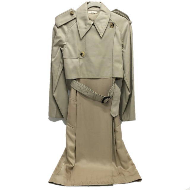 Celine UNUSED CELINE Trench Coat mastic Double face Outer Long Coat Beige 28V36 6073 - view 1
