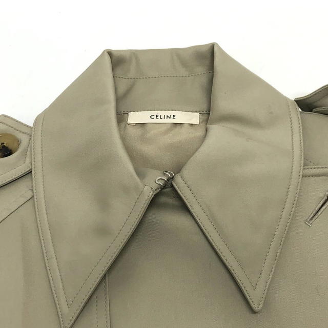 Celine UNUSED CELINE Trench Coat mastic Double face Outer Long Coat Beige 28V36 6073 - view 4