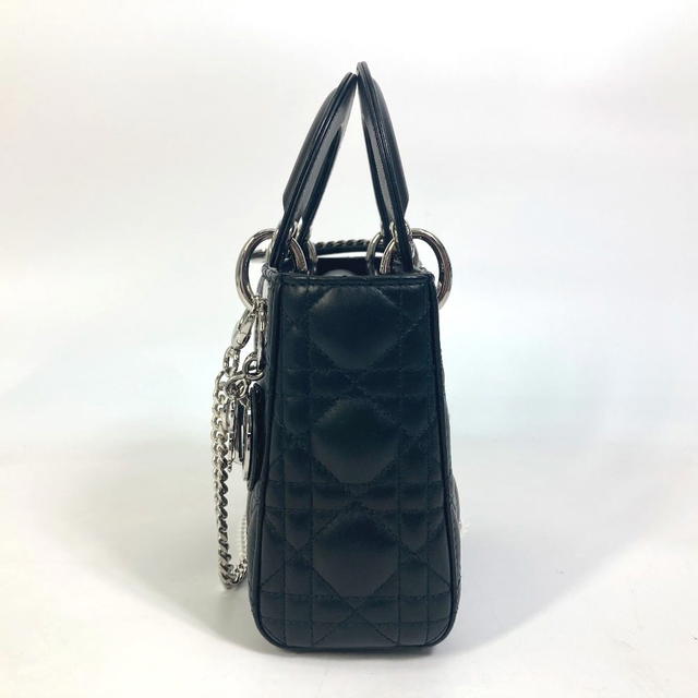 Dior UNUSED CHRISTIAN DIOR Lady Dior Cannage Mini 2WAY Shoulder Bag Leather Black - view 4