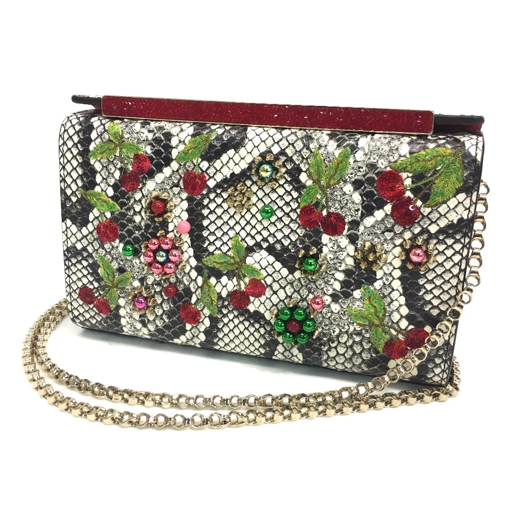 Christian Louboutin UNUSED CHRISTIAN LOUBOUTIN Cherry Pattern Studs Shoulder Bag