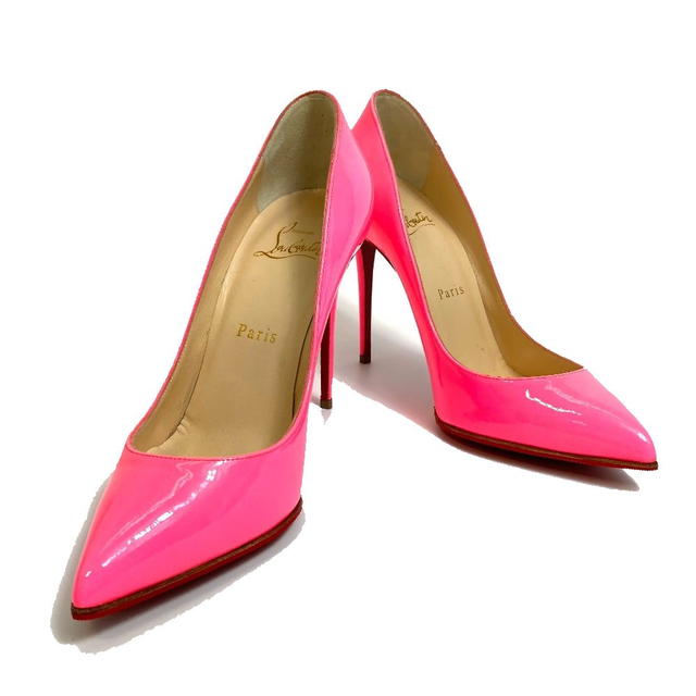 Christian Louboutin UNUSED CHRISTIAN LOUBOUTIN Enamel Heels Pink Patent Leather - view 1