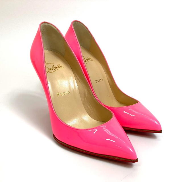 Christian Louboutin UNUSED CHRISTIAN LOUBOUTIN Enamel Heels Pink Patent Leather - view 2