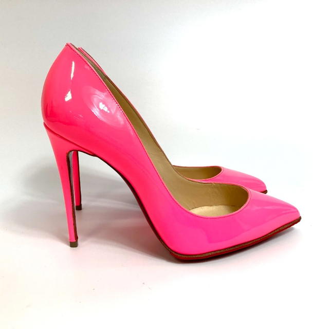 Christian Louboutin UNUSED CHRISTIAN LOUBOUTIN Enamel Heels Pink Patent Leather - view 3