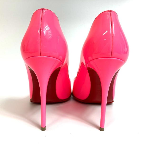 Christian Louboutin UNUSED CHRISTIAN LOUBOUTIN Enamel Heels Pink Patent Leather - view 4