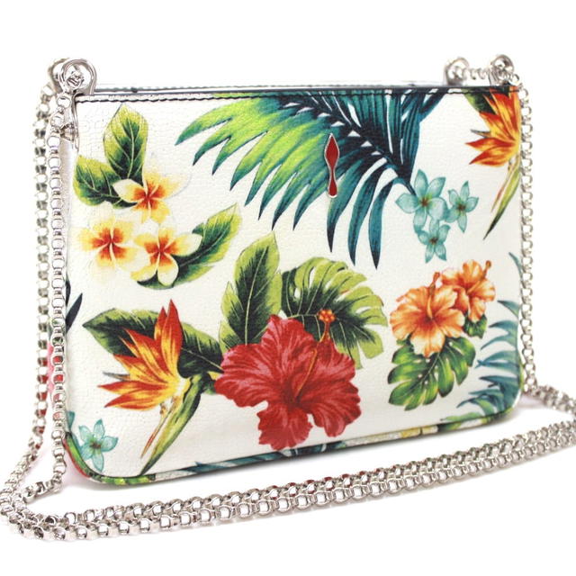 Christian Louboutin UNUSED CHRISTIAN LOUBOUTIN Spike Studs Botanical Shoulder Bag White - view 1
