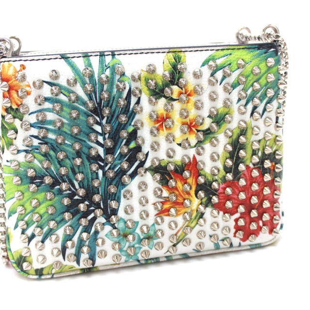 Christian Louboutin UNUSED CHRISTIAN LOUBOUTIN Spike Studs Botanical Shoulder Bag White - view 2