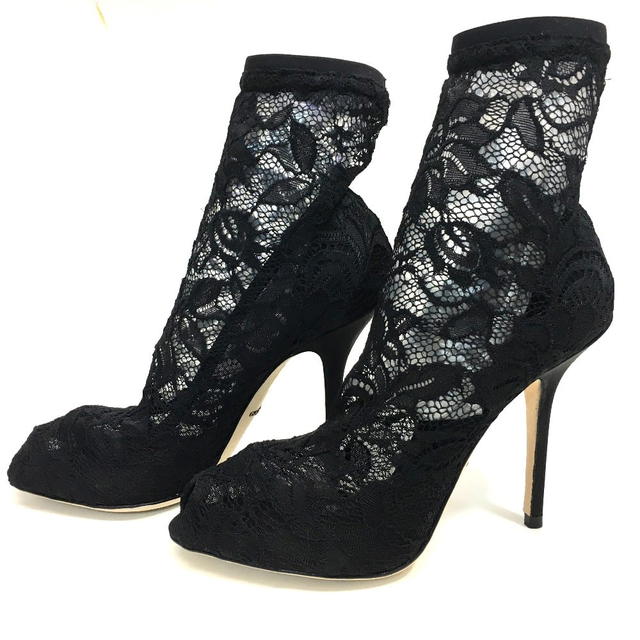 Dolce & Gabbana UNUSED DOLCE&GABBANA CT0077 A5875 8B956 Open toe Pumps Sock Boots Heels Black - view 2