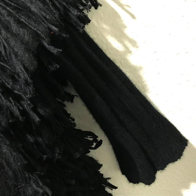 Dolce & Gabbana UNUSED DOLCE&GABBANA F0O02T FU3L2 Apparel Turtleneck fringe Poncho Black - view 3