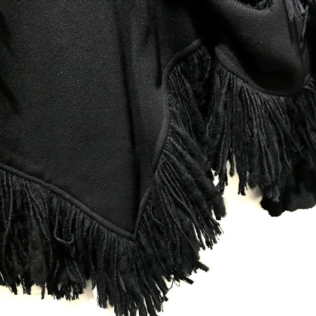 Dolce & Gabbana UNUSED DOLCE&GABBANA F0O02T FU3L2 Apparel Turtleneck fringe Poncho Black - view 4