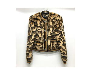 Buy UNUSED DOLCE&GABBANA F28JLZ Leopard Faux fur Blouson Jacket Brown at Sasom – Authentic and Ready to Ship
