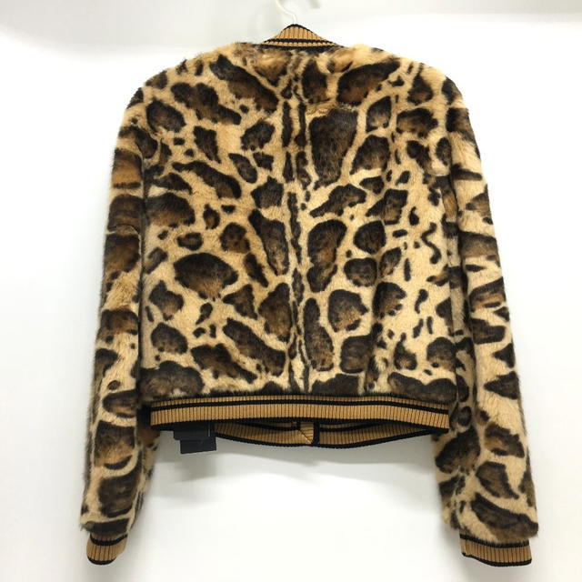 Dolce & Gabbana UNUSED DOLCE&GABBANA F28JLZ Leopard Faux fur Blouson Jacket Brown - view 2