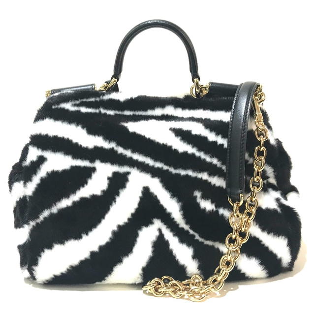 Dolce & Gabbana UNUSED DOLCE&GABBANA Zebra pattern With charm Sicily 2 Way Hand Bag - view 2