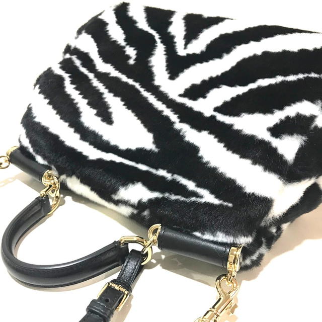 Dolce & Gabbana UNUSED DOLCE&GABBANA Zebra pattern With charm Sicily 2 Way Hand Bag - view 5