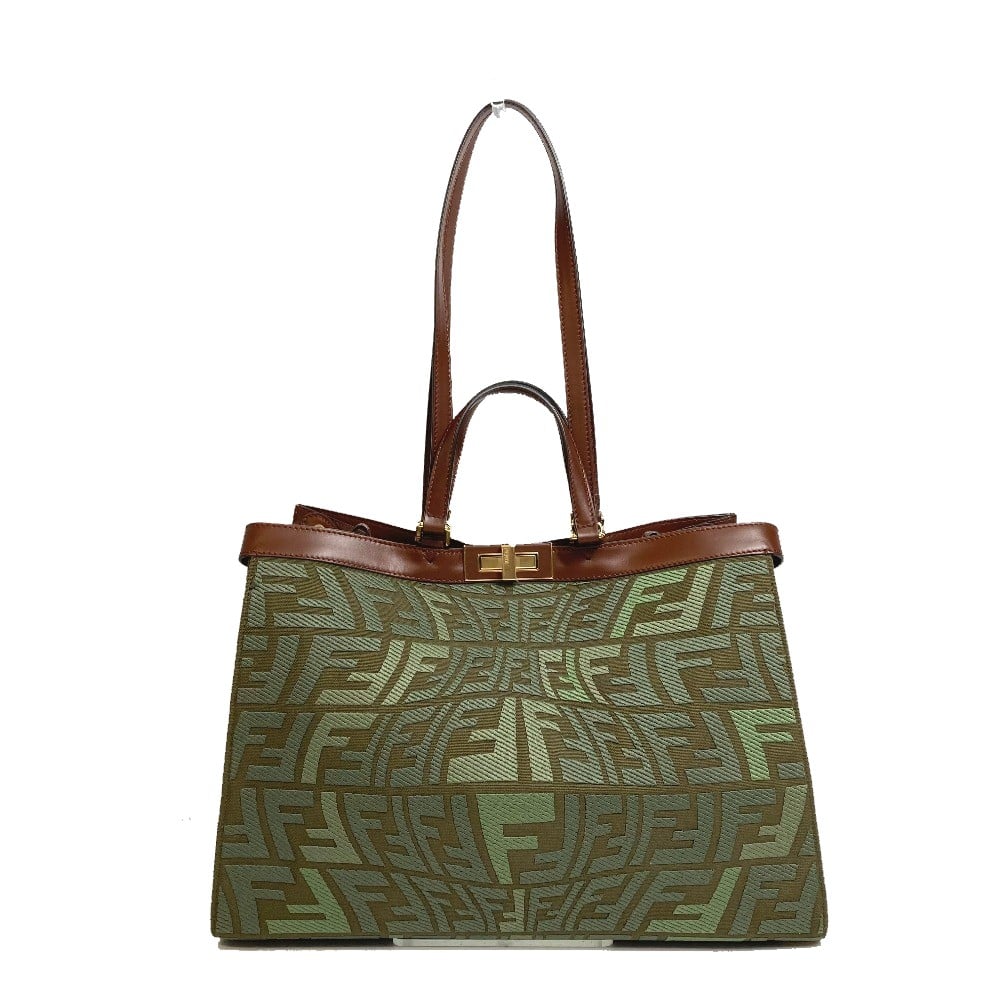 Fendi UNUSED FENDI 8BH374 FF total pattern Peekaboo X Tote 2WAY Shoulder Bag Tote Bag