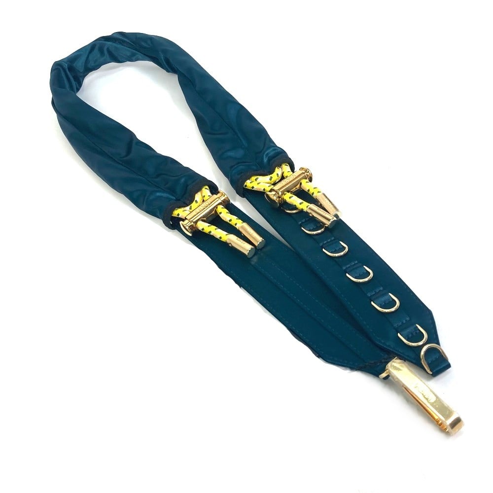 Fendi UNUSED FENDI 8C0627 belt Satin Canvas Blue Based