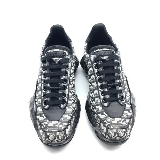 Buy UNUSED Jimmy Choo Diamond 20SS 193 Shoes Sneakers Leather Silver x Black at Sasom – Authentic and Ready to Ship
