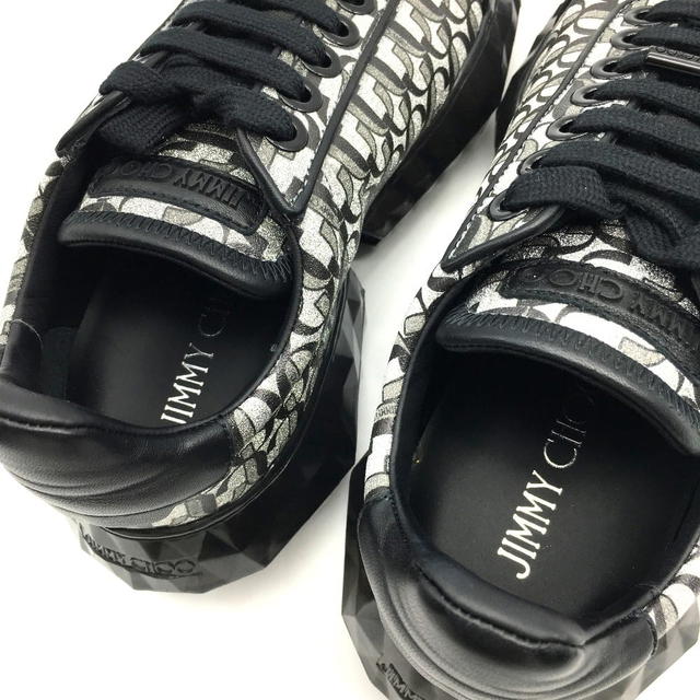 Jimmy Choo UNUSED Jimmy Choo Diamond 20SS 193 Shoes Sneakers Leather Silver x Black - view 5