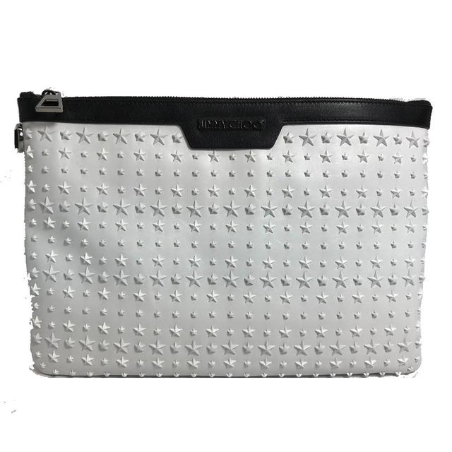 Jimmy Choo UNUSED JIMMY CHOO Star studs DEREK Clutch bag White x Black Leather - view 1